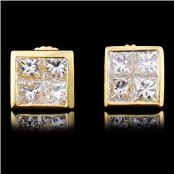 18K Gold 0.95ctw Diamond Earrings