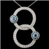 Image 1 : 18K White Gold 1.28ctw Fancy Color Diamond Pendant