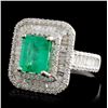 Image 2 : 18K White Gold 1.69ct Emerald & 1.35ctw Diamond Ri