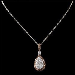 14K White Gold 1.26ctw Fancy Color Diamond Pendant