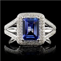 14K White Gold 1.49ct Tanzanite & 0.42ct Diamond R