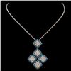 Image 2 : 14K White Gold 1.88ctw Fancy Color Diamond Pendant