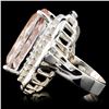 Image 3 : 14K Gold 21.01ct Morganite & 1.05ctw Diamond Ring