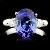 Image 1 : 14K Gold 3.07ct Tanzanite & 0.30ctw Diamond Ring