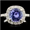 Image 1 : 14K Gold 2.95ct Tanzanite & 0.41ctw Diamond Ring