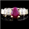 Image 1 : 14K Gold 1.54ct Ruby & 0.73ctw Diamond Ring