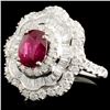 Image 2 : 18K Gold 1.62ct Ruby & 1.24ctw Diamond Ring