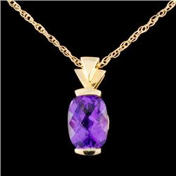 14K Gold 2.42ct Amethyst Pendant