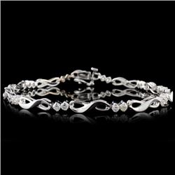 14K White Gold 1.00ctw Diamond Bracelet