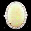 Image 1 : 14K Gold 8.01ct Opal & 0.97ct Diamond Ring