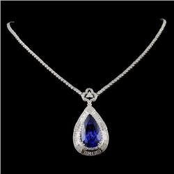 18K White Gold 11.38ct Tanzanite & 5.09ct Diamond