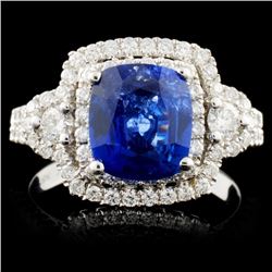 18K White Gold 2.13ct Sapphire & 0.79ct Diamond Ri