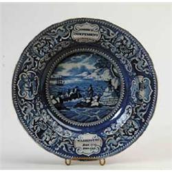 BLUE AND WHITE STAFFORDSHIRE SHALLOW BOWL