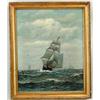 Image 1 : JAMES GALE TYLER (American, 1855-1931) “SEASCAPE WITH TALL SHIP”