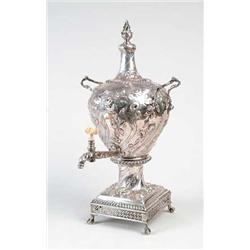 FINE GEORGE III ENGLISH SILVER TEA URN