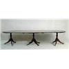 Image 1 : FINE ENGLISH SHERATON MAHOGANY THREE PEDESTAL DINING TABLE