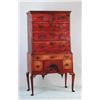 Image 1 : OUTSTANDING TWO PART QUEEN ANNE CURLY MAPLE HIGHBOY