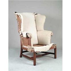 CHIPPENDALE MAHOGANY WING CHAIR