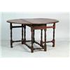 Image 1 : IMPORTANT AND RARE MAPLE SINGLE DRAWER WILLIAM AND MARY GATELEG DINING TABLE