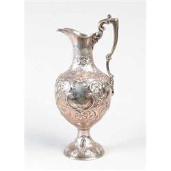 FINE AMERICAN COIN SILVER LARGE FANCY EWER BY ROBERT RAIT, NY