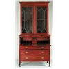 Image 1 : FINE TWO PIECE SHERATON MAHOGANY BUTLERS SECRETARY WITH BOOKCASE TOP