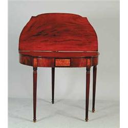 FINE INLAID SHERATON MAHOGANY CARD TABLE