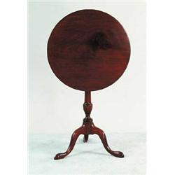 FINE MAHOGANY QUEEN ANNE TILT TOP ROUND CANDLESTAND