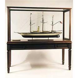 MAGNIFICENT LARGE CASED SHIP MODEL OF THE STEAM AND SAIL YACHT "ELEANOR"