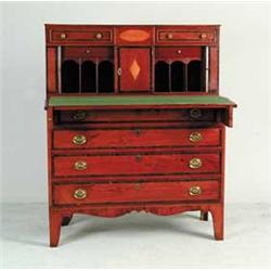 IMPORTANT INLAID MAHOGANY TAMBOUR SECRETARY