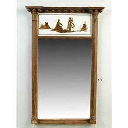 FINE FEDERAL GILT AND EGLOMISE MIRROR