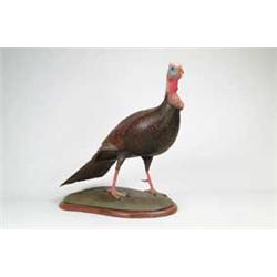 FINE CARVED AND PAINTED WOOD TURKEY BY FRANK FINNEY