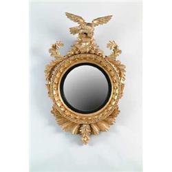 FEDERAL GILT CARVED EAGLE GIRANDOLE MIRROR