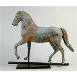 OUTSTANDING COPPER PRANCING HORSE WEATHERVANE