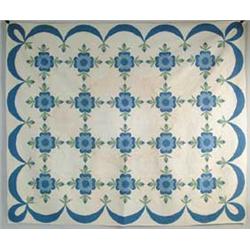 FINE PAIR OF APPLICADE AND QUILTED QUILTS