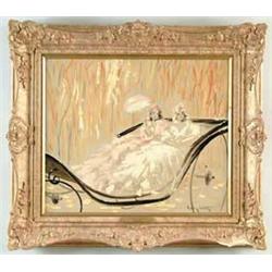 LOUIS ICART (French 1888-1950) "PROMENADE A L'AUTOMNE"