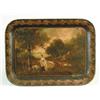 Image 1 : GOOD ANTIQUE SCENIC DECORATED TOLEWARE TRAY