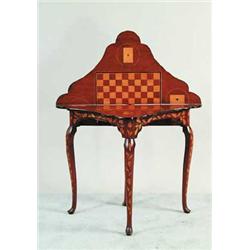 INTERESTING INLAID MARQUETRY CONTINENTAL GAME TABLE