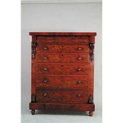 MAHOGANY TWO PART SCOTTISH SIX DRAWER CHEST