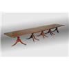 Image 1 : OUTSTANDING LARGE FIVE PEDESTAL MAHOGANY DINING ROOM TABLE