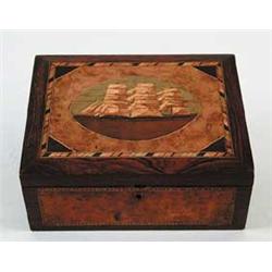 OUTSTANDING INLAID SAILOR MADE LADY’S TRAVELING BOX