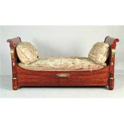 OUTSTANDING MAHOGANY AND ORMOLU MOUNTED CLASSICAL DAY BED