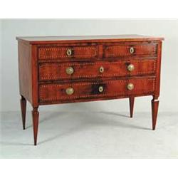 FINE ITALIAN NEOCLASSICAL TWO OVER TWO DRAWER CHEST