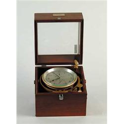 MAHOGANY CASED EIGHT DAY MARINE CHRONOMETER BY THOMAS MERCER