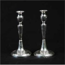PAIR OF EARLY CONTINENTAL STERLING CANDLESTICKS