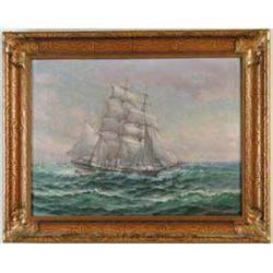 THEODORE VICTOR CARL VALENKAMPF (American, 1868-1924) SHIP IN ROUGH SEAS