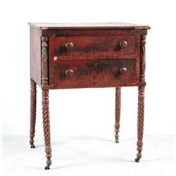 CARVED TWO DRAWER SHERATON STAND