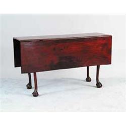 MAHOGANY CHIPPENDALE BALL AND CLAW FOOT DROP LEAF DINING TABLE