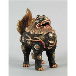 RARE DECORATED FOO DOG COVERED DISH