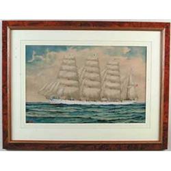 G. YEOMANS (19th/20th Century) SHIP PURITAN