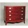 Image 1 : HEPPLEWHITE MAHOGANY INLAID BOWFRONT FOUR DRAWER GRADUATED CHEST